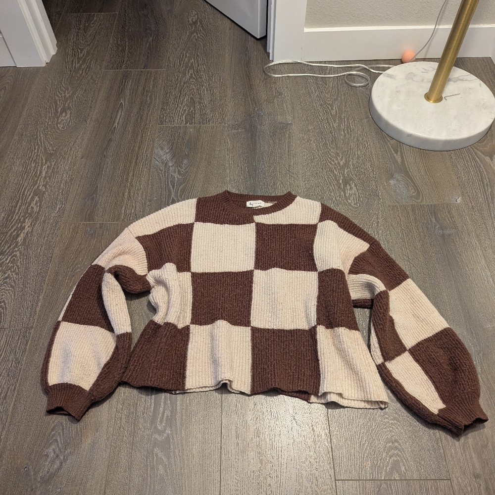 Checkered Sweater Large